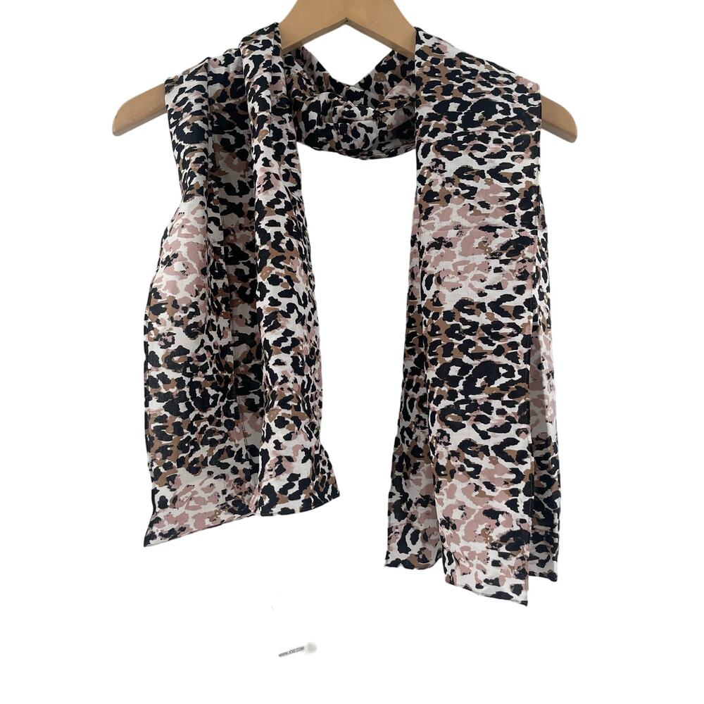 JOIE Scarf Renita One Size Animal Print Caviar 100% Cotton Lightweight Casual